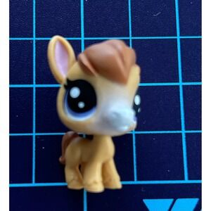 Littlest Pet Shop LPS Pony Tan Brown‎ Mane Blue Eyes Authentic Figure